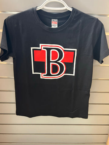 B Logo Youth Black T-Shirt