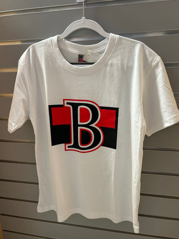 B Logo Youth White T-Shirt